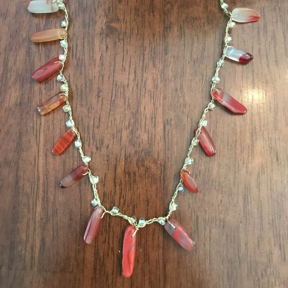 Real Quartz crystal multi-pendant necklace